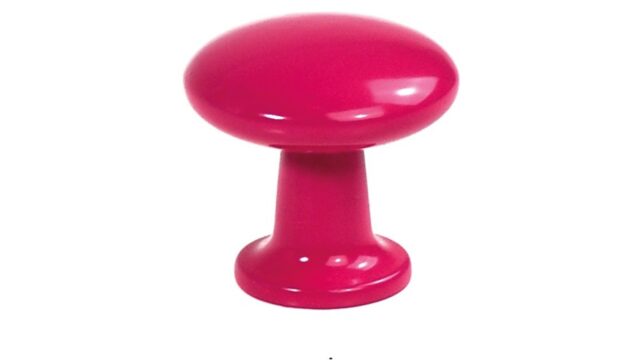 Knopf Wertingen Metall - Rosa seiden glänzend Pulverbeschichtung - 25 mm lang vor weißem Hintergrund