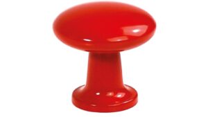 Knopf Wertingen Metall - Rot Pulverbeschichtung - 25 mm lang  vor weißem Hintergrund