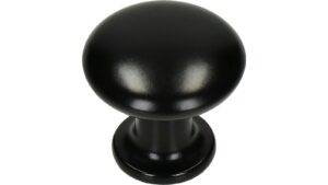 Knopf Wertingen Metall - Schwarz seidenmatt Pulverbeschichtung - 25 mm lang  vor weißem Hintergrund