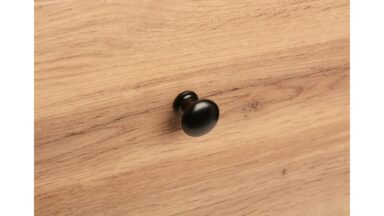 Knopf Wertingen Metall - Schwarz seidenmatt Pulverbeschichtung - 25 mm lang  vor weißem Hintergrund