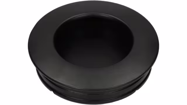 Muschel Barntrup Metall - Schwarz matt Pulverbeschichtung - 60 mm lang vor weißem Hintergrund