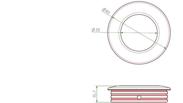 Muschel Barntrup Metall - Schwarz matt Pulverbeschichtung - 60 mm lang  vor weißem Hintergrund