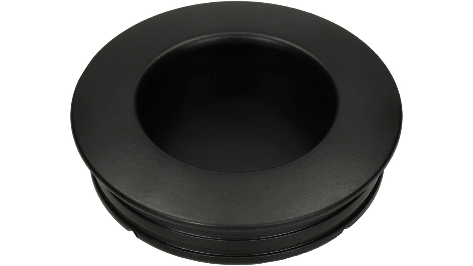 Muschel Barntrup Metall - Schwarz matt Pulverbeschichtung - 60 mm lang  vor weißem Hintergrund