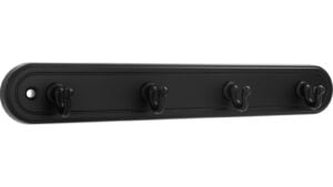 Schlüsselleiste Osnabrück Kunststoff schwarz matt - 240 mm lang  vor weißem Hintergrund