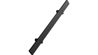 Griff REEV Aluminium - Mattschwarz - 280 mm lang vor weißem Hintergrund
