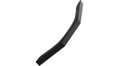 Griff RIALTO Zink - Schwarz matt - 366 mm lang vor weißem Hintergrund