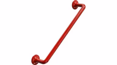 Griff TANGO Zink - Rot Glossy Vibrant Red - 182 mm lang vor weißem Hintergrund