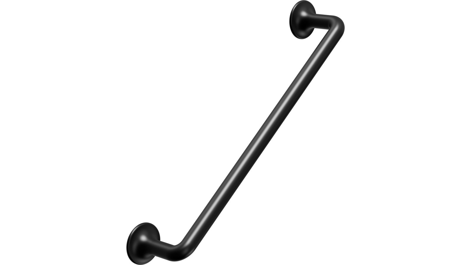 Moebelgriff-TANGO-schwarz-Zinkdruckguss-laenge-182-FP-001695 Griff TANGO Zink - Schwarz matt - 182 mm lang vor weißem Hintergrund
