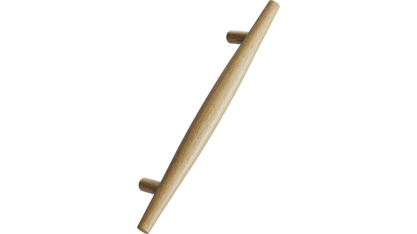 Griff TIDE Eiche FSC 100% - Klar lackiert - 240 mm lang  vor weißem Hintergrund