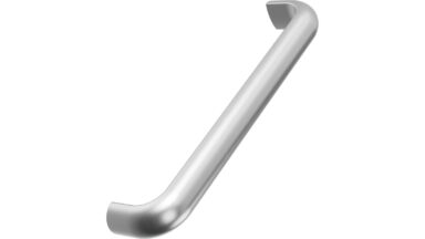 Griff VIBE Zink - Edelstahloptik - 170 mm lang vor weißem Hintergrund