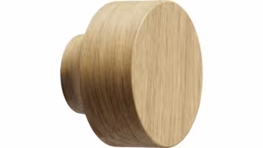 Knopf ROW Eiche FSC 100% - Klar lackiert - 40 mm lang vor weißem Hintergrund