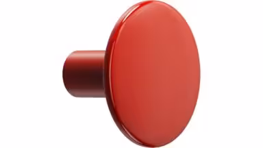 Knopf TANGO-Knob Zink - Rot Glossy Vibrant Red - 30 mm lang vor weißem Hintergrund