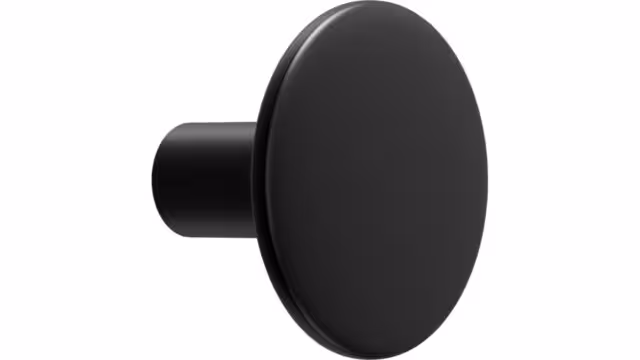 Knopf TANGO-Knob Zink - Schwarz matt - 30 mm lang vor weißem Hintergrund