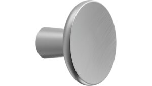 Knopf TERRA-KNOB Zink - Edelstahloptik - 37 mm lang  vor weißem Hintergrund