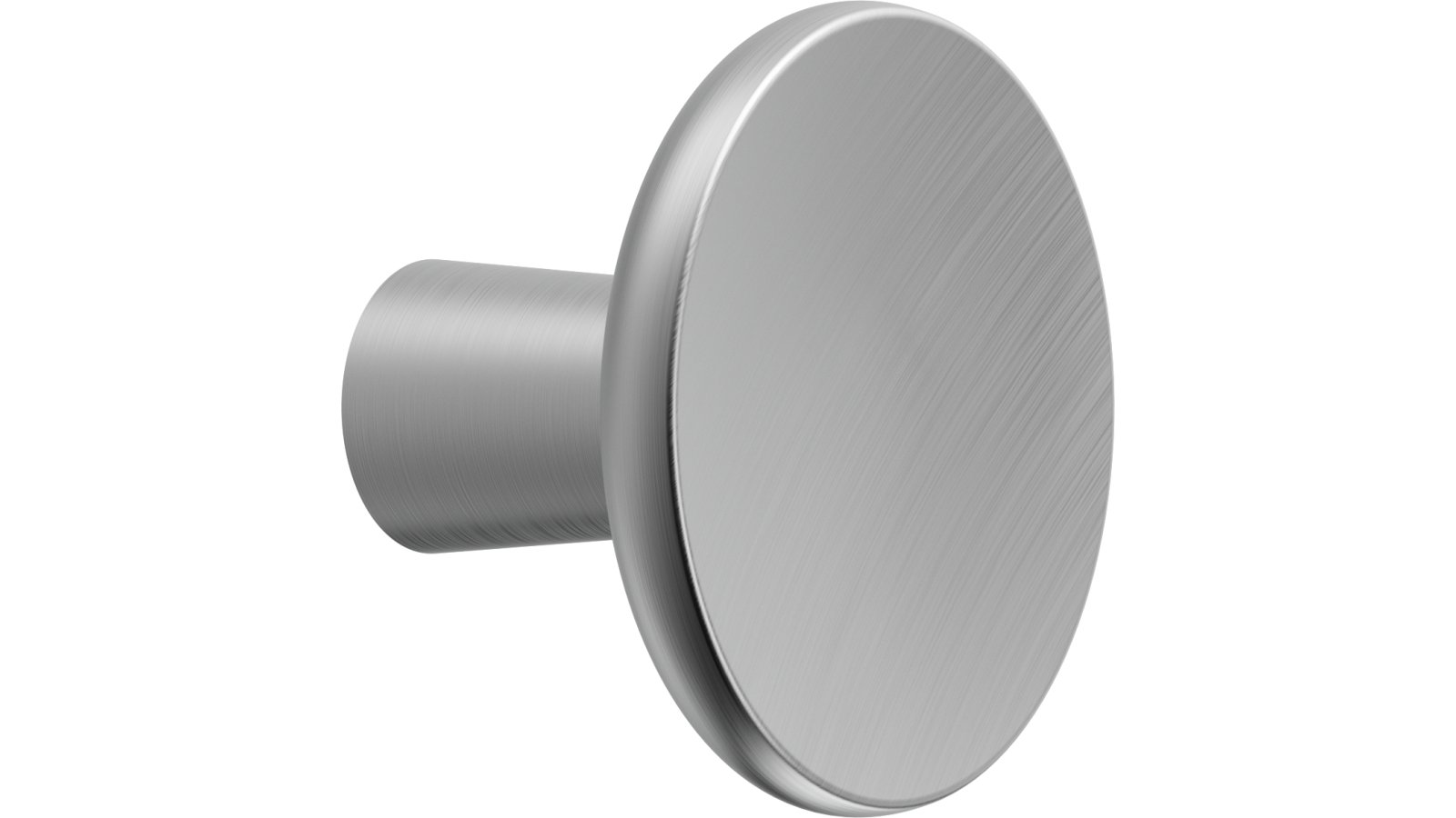 Moebelknopf-TERRA-KNOB-edelstahlfarbig-Edelstahl-Stahl-Zinkdruckguss-laenge-37-FP-001680 Knopf TERRA-KNOB Zink - Edelstahloptik - 37 mm lang vor weißem Hintergrund