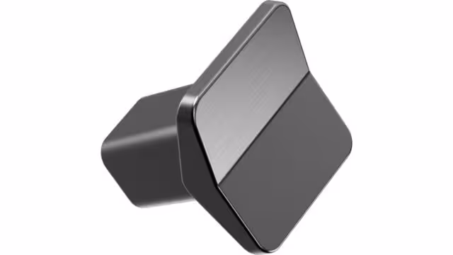 Knopf VIS-A-VIS-Knob Zink - Gun-metal - 26 mm lang  vor weißem Hintergrund