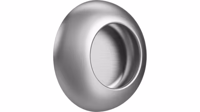 Muschel VIBE-Cup Zink - Edelstahloptik - 73 mm lang vor weißem Hintergrund