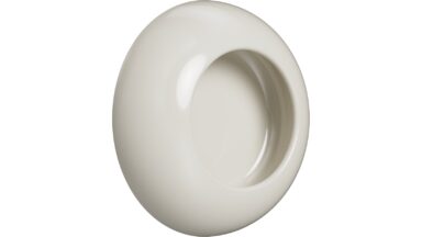 Muschel VIBE-Cup Zink - Glänzend staubiges Gelb - 73 mm lang vor weißem Hintergrund