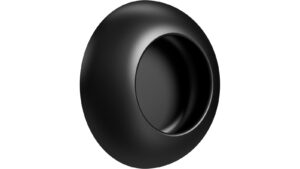 Muschel VIBE-Cup Zink - Schwarz matt - 73 mm lang  vor weißem Hintergrund