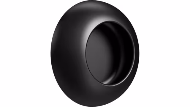 Muschel VIBE-Cup Zink - Schwarz matt - 73 mm lang  vor weißem Hintergrund