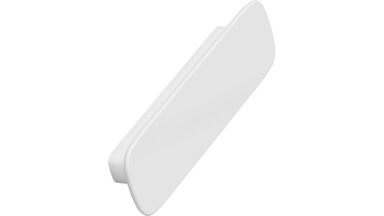 Griff TABULA Keramik - Weiß - 136 mm lang vor weißem Hintergrund
