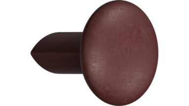 Griff VOLUMI-KNOB OceanIX Plastix Kunststoff - Rot Matt - 30 mm lang vor weißem Hintergrund