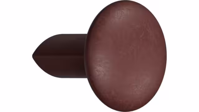 Griff VOLUMI-KNOB OceanIX Plastix Kunststoff - Rot Matt - 30 mm lang  vor weißem Hintergrund