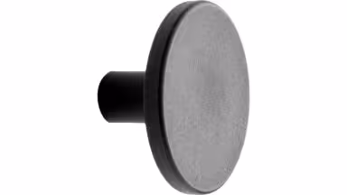 Knopf PLATO OceanIX Plastix Kunststoff - Schwarz - 42 mm lang vor weißem Hintergrund