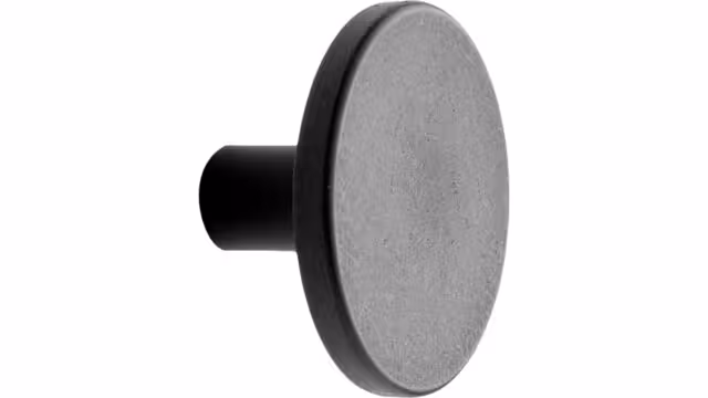 Knopf PLATO OceanIX Plastix Kunststoff - Schwarz - 42 mm lang vor weißem Hintergrund