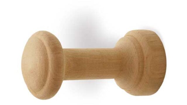 Haken Bedburg-Hau Holz buche roh - 49 mm lang vor weißem Hintergrund