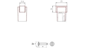 Haken Elsenfeld-Haken Metall - Schwarz matt pulverbeschichtet + Holzbügel - 50 mm lang  vor weißem Hintergrund