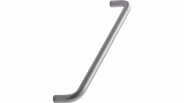 Griff D-HANDLE Edelstahl - Seidengeschliffen - 206 mm lang vor weißem Hintergrund
