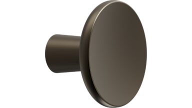 Knopf TERRA-KNOB Zink - Mattbronze - 37 mm lang vor weißem Hintergrund