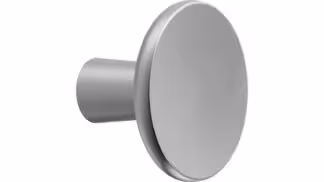 Knopf TERRA-KNOB Zink - Edelstahloptik - 37 mm lang  vor weißem Hintergrund