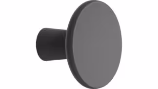 Knopf TERRA-KNOB Gusseisen - Mattschwarz - 37 mm lang  vor weißem Hintergrund