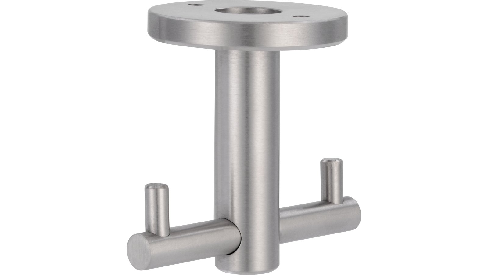 Garderobenelement Lienen Edelstahl, Silber - 62 mm lang vor weißem Hintergrund