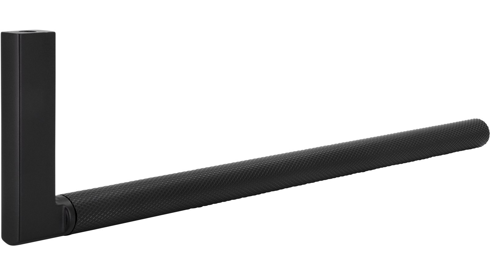 Garderobenelement Threesixty Aluminium - Druckguss schwarz matt pulverbeschichtet - 250 mm lang vor weißem Hintergrund