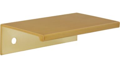 Griffleiste Gudensberg Aluminium gold matt gebürstet - 70 mm lang vor weißem Hintergrund