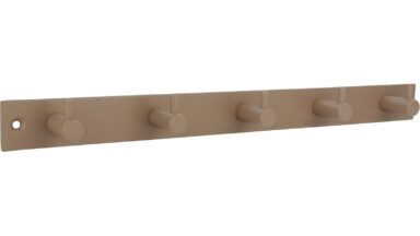 Hakenleiste Kriftel Stahl Beigebraun - 318 mm lang vor weißem Hintergrund