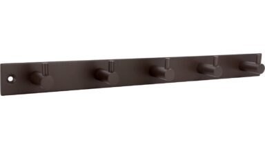 Hakenleiste Kriftel Stahl Dunkelbraun - 318 mm lang vor weißem Hintergrund