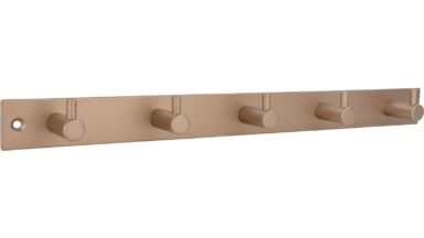 Hakenleiste Kriftel Stahl Bronze matt - 318 mm lang vor weißem Hintergrund