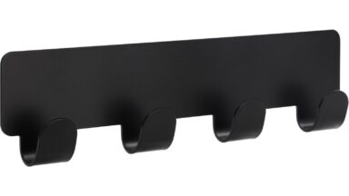 Hakenleiste sk Hainburg Stahl Schwarz matt - 156 mm lang vor weißem Hintergrund