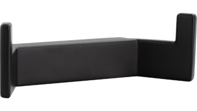 Haken Biederitz Druckguss Schwarz matt - 87 mm lang  vor weißem Hintergrund