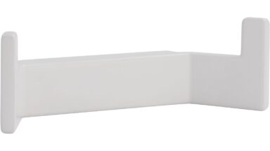 Haken Biederitz Druckguss Weiß matt - 87 mm lang  vor weißem Hintergrund