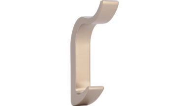 Haken Dornburg Druckguss Edelstahleffekt matt - 91 mm lang  vor weißem Hintergrund