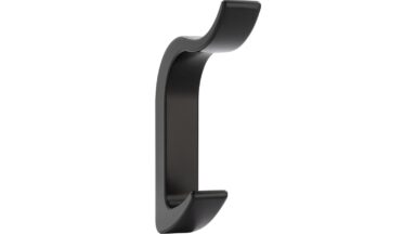 Haken Dornburg Druckguss Schwarz matt - 91 mm lang  vor weißem Hintergrund