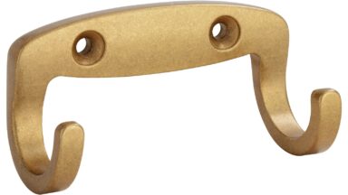 Haken Falkenstein Druckguss Vintage Gold - 65 mm lang  vor weißem Hintergrund