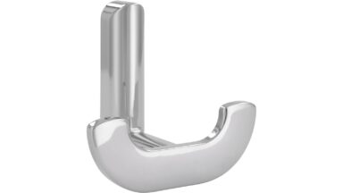 Haken Frickenhausen Druckguss chrom glänzend - 65 mm lang  vor weißem Hintergrund
