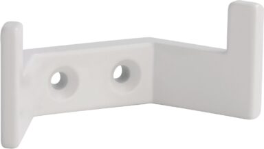 Haken Kandel Druckguss Weiß matt - 65 mm lang  vor weißem Hintergrund