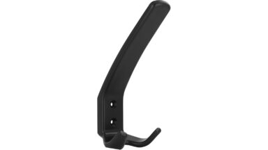 Haken Kiel Kunststoff schwarz - 150 mm lang  vor weißem Hintergrund